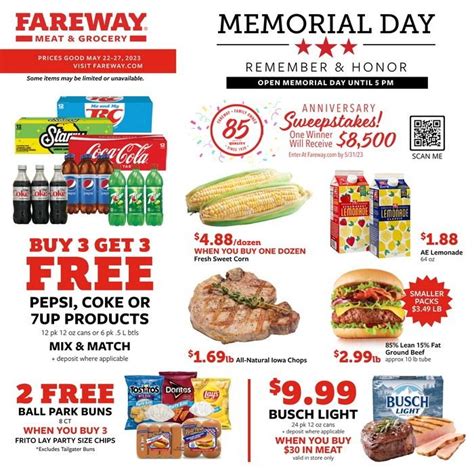 These ads also provide you with sales prices, coupons, and local. . Is fareway open on memorial day